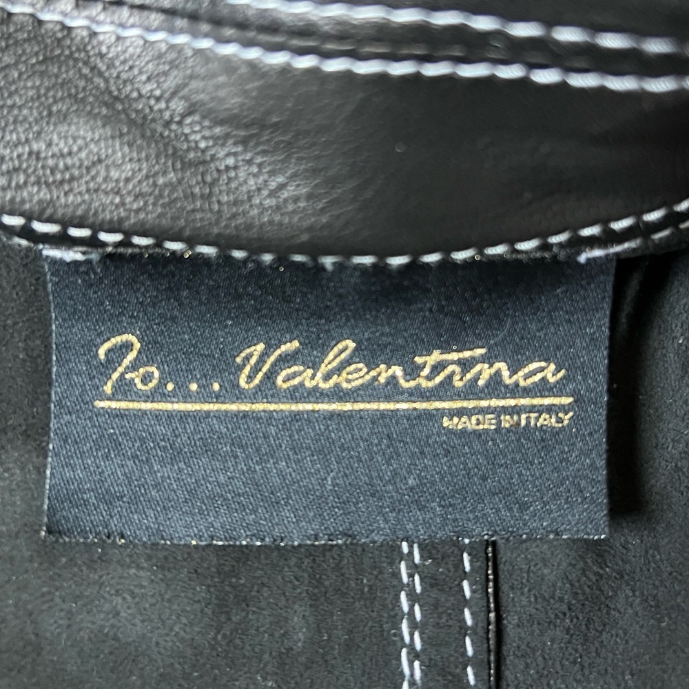 Valentina Leather Blazer Jacket made in Italy. Women’s Size 38/small brown/black - Picture 9 of 11